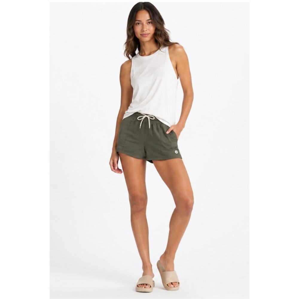 Vuori Olive Green Drawstring Women's Shorts